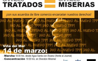 Éste martes realizarán cumbre internacional de ministros de paises suscriptores al TPP en Viña del Mar.Organizaciones llaman a manifestarse