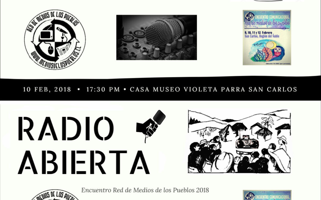 [Afiches] Talleres y Jornada de Radio Abierta en San Carlos Ñuble – 10 y 11 de febrero