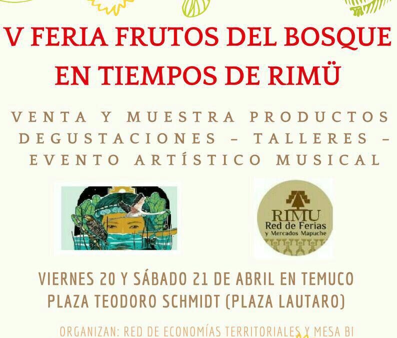 Feria frutos del bosque en tiempos de rimü se realizará en Temuco este viernes 20 y sábado 21 de Abril.