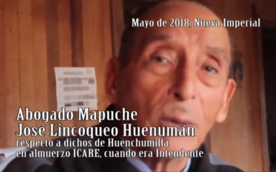 [Video] Abogado mapuche José Lincoqueo se refiere a palabras de Francisco Huenchumilla en polémico video de ICARE.