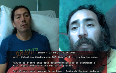 [Comunicado] Machi Celestino y Manuel Baltierra  inician huelga de hambre seca.
