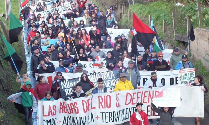 Masiva marcha contra hidroeléctrica de pasada en Renaico