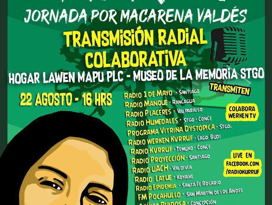 Transmisión Radial Colaborativa ¡ A la negra la mataron ! Jornada en conmemoración a tres años del asesinato de Macarena Valdés