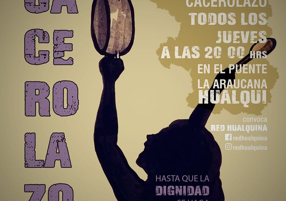 Red Hualquina convoca a concentración y cacerolazo para todos los jueves