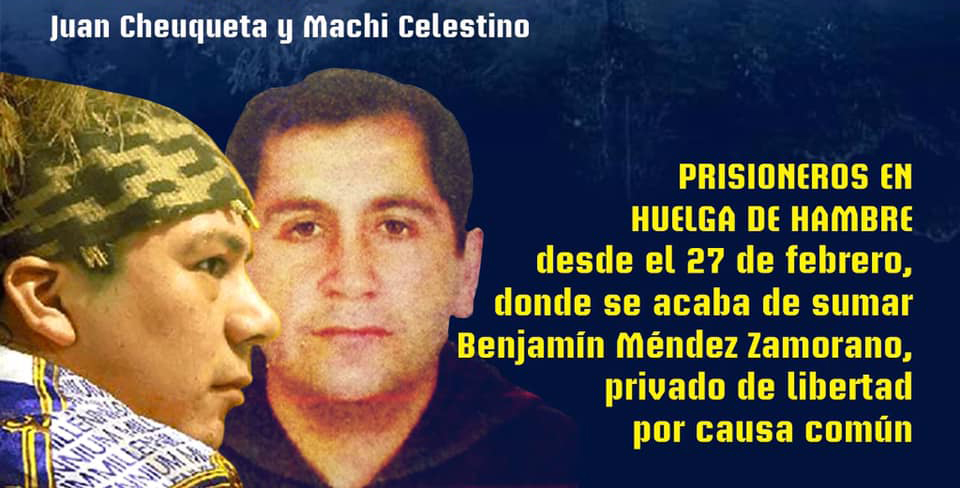 Día 11 – En huelga de hambre están los presos políticos mapuche y comunes de la cárcel de Temuko