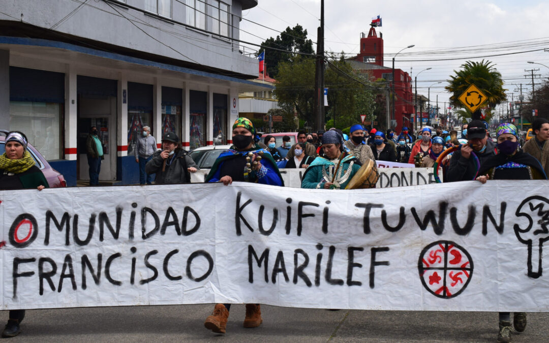 Manifestación en Pitrufken contra la violencia hacia la comunidad Francisco Marilef, Karilafken
