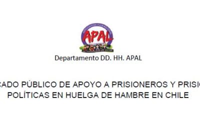 [Audio] Comunicado de APAL en apoyo a prisioneros y prisioneras políticas en huelga de hambre en Chile