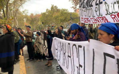 Comunidades Mapuche Pewenche de Alto Biobio se manifestaron en Santiago contra central hidroeléctrica Rucalhue