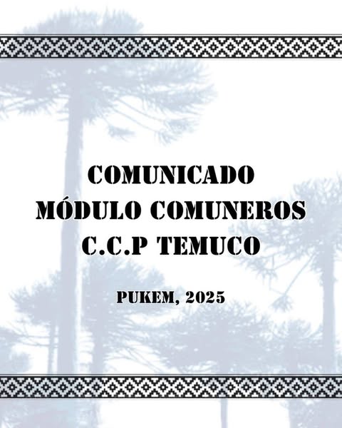 Comunicado Módulo Comuneros C.C.P. Temuco en apoyo a José Arzola Millalen