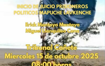 Convocatoria Ngillaimawun inicio de juicio Prisioneros Políticos Mapuche Lavquenche en Cañete