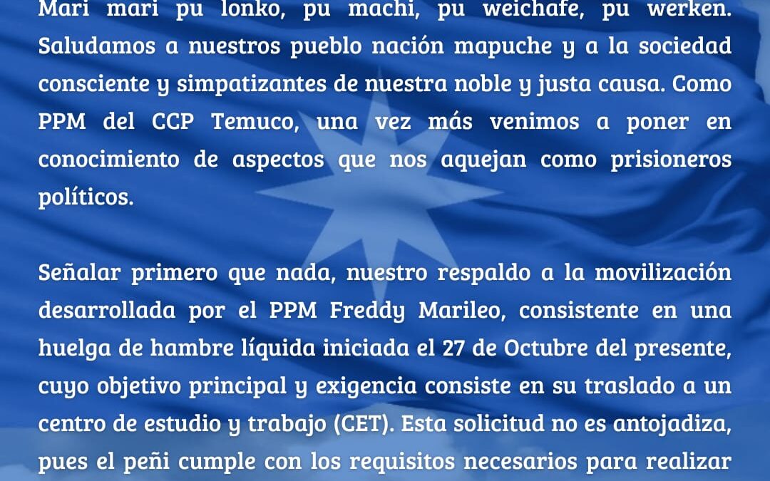 Comunicado módulo comuneros mapuche, CCP Temuco