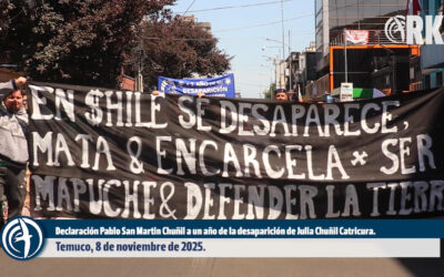 Manifestación a un año de la desaparición de Julia Chuñil Catricura en Temuco