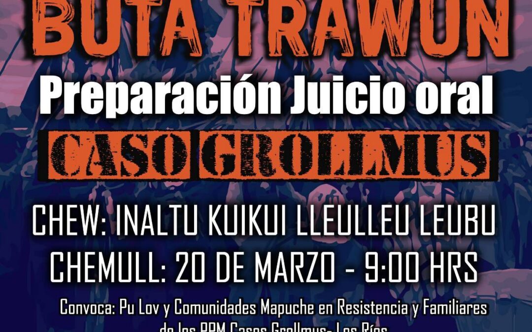 Convocatoria a Buta Trawün por la Preparación de Juicio Oral del Caso Grollmus, Inaltu Kuikui Lleulleu Leubu