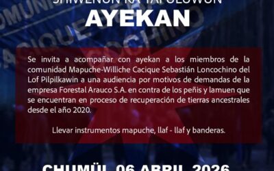 Mütxumün: shiweñün ka yafuluwün, comunidad mapuche williche Cacique Sebastián Loncochino del lof Pilpilkawin