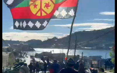 Comunidades de la Büta Wapi Chilwe se manifestaron hoy en Castro para exigir el respeto de sus derechos consuetudinarios