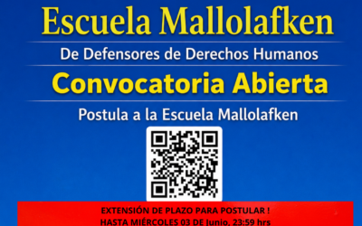 Últimos días para inscribirse en la Escuela Mallolafken de defensores de Derechos Humanos