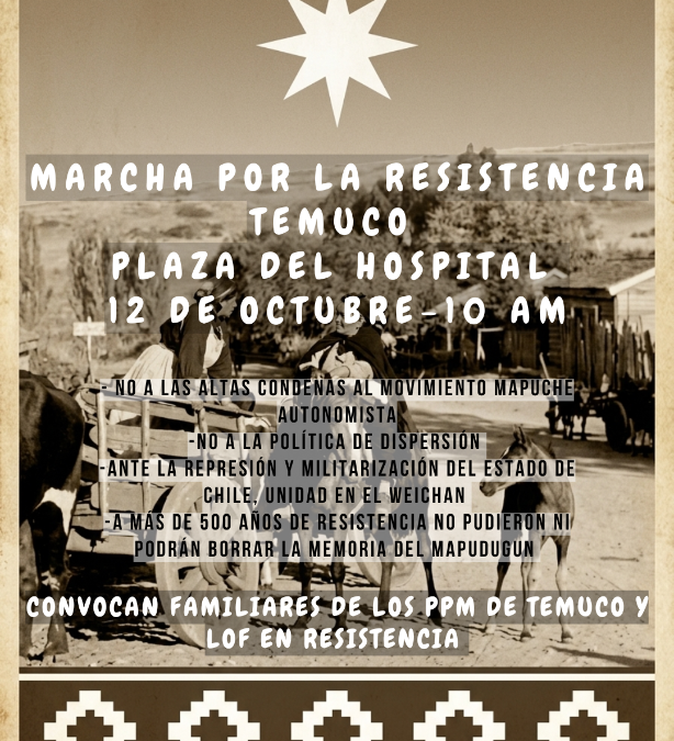 Covocatoria a Marcha por la Resistencia en Temuco