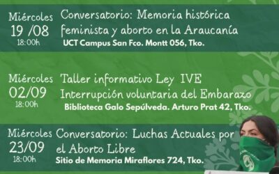 Ciclo de conversatorios y talleres para dialogar en torno a las luchas por el aborto en Temuco